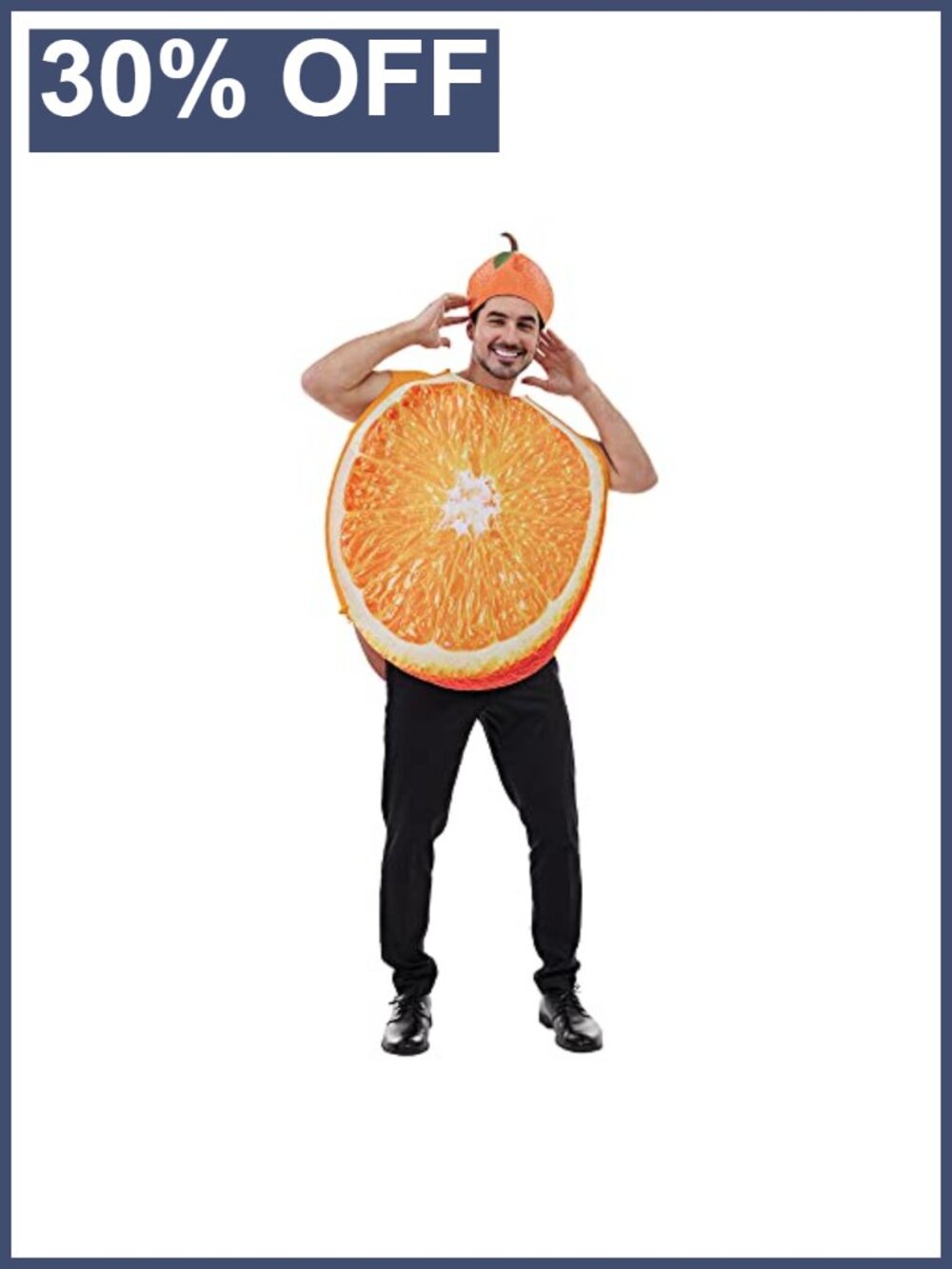 Sliced Orange Costume Adult Unisex Polyester Pullover Sleeveless Halloween Food